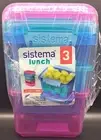 Sistema Lunch 3-Piece ~Colored~ Food Storage Containers with Lids ~400ml #41544