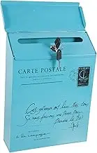 HOMSFOU Boxes Vintage Wall Mounted Mailbox with Lock Decorative Suggestion Box for Home Stylish Outdoor Letter Post Box with Storage Capacity Classic Design for Home