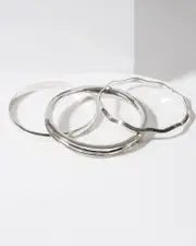 Silver 3 Pack Natural Bangles