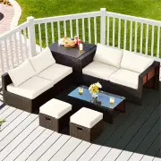 Costway8-Piece Outdoor Patio Furniture Set with Cushions & Storage Box
