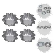 4Pcs Egg Tart Molds Cake Ramekin Cooker Accessories Tin Pie Pans