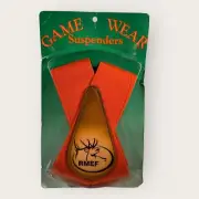 Big Game Wear Orange Suspenders Extra Long 46” Big Buck Vtg Hunter Gift New!