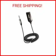 Bluetooth 5.3 Adapter for Car Aux Input - Receiver w/ Built-in Mic for Hands-Fre