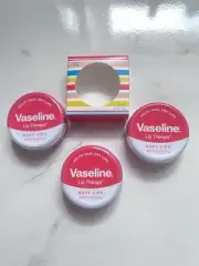 Vaseline Lip Therapy Rosy Lip Balm, 0.6 Oz Sealed Tins 3-Pack NEW