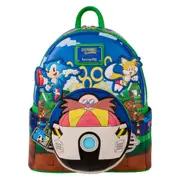 Loungefly Sonic the Hedgehog Green Hill Zone 10 inch Faux Leather Mini Backpack