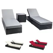3 Piece Outdoor Sun Lounge Wicker Set