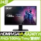 Acer KA240Y H 護眼窄邊螢幕(24型/FHD/HDMI/喇叭/VA)