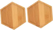 SEWOART 2pcs Bamboo Mosaic Base for DIY Crafts Creative Fillable Plate for Home Decor for Adults for Handmade Projects and Educational Activities