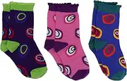 [Jefferies Socks] Little Girls' Swirl and Twirl Triple Treat Socks (Pack of 3)