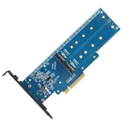 Dual NVMe PCIe Adapter Card M.2 NVMe SSD to PCI-e 4.0 x8/x16 Card