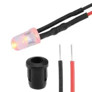 5Set DC 12V 5mm Pre Wired LED with Holder Orange Light Lens 8mm Panel Mount