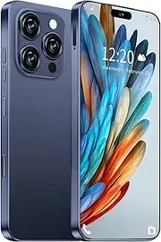 Huness I16 ProMAX Smartphone Unlocked Cell Phone,6.99" HD Screen Unlocked Phone,8+256GB Android 13 with 128GB Memory Card,Face ID/Dual SIM/5G/Fingerprint Button Unlock/Photos/GPS (Deep Blue, 8+256)