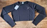 Gymshark Long Sleeved Training Crop Top Size M Workout Top B2A4F-BBBB