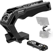 NEEWER Top Handle and NATO Rail Kit, Comfort Silicone Grip with Quick Release NATO Clamp, 3 Cold Shoes and 1/4" 3/8" ARRI Threads, Compatible with SmallRig Handles Camera Cage Video Rig, CA008