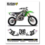 2012-2015 KAWASAKI KXF 450 The Dirt Lab Dirt Bike Graphics Custom Number Plates