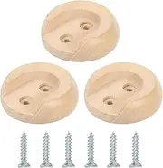 uxcell 6Pcs Wooden Closet Rod Holders, Wardrobe Rod Brackets End Support Curtain Rod Holder Sockets with Screws for 30mm Closet Rods