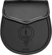 Tyre Leather Day Sporran Scottish Clan Crest