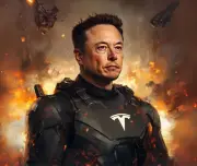 Elon Mush as Superhero Tesla Art Computer Mouse Pad Gift