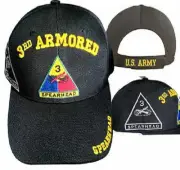US Army 3rd Armored Division Spearhead INSIGNIA Shadow Black Embroidered Cap Hat