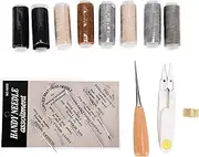 Respicefinem Sewing Machine Thread Set Multicolor Colored Polyester Denim Pagoda Thread with Various Hand Needles Ideal for Household Use Suitable for Most Scenarios