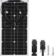 Blelsa 25W 16V Portable Solar Panel Kit, Flexible Solar Panel with Mc4 Output Connector to Charge 12V Car Battery Rv Yacht Black