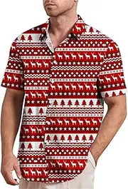 [Generic] Small Men Shirts Tshirt Funny Graphic Beach Christmas T Shirts Santa Casual Fashion Dress Wear Handstand Shirt Long Sleeve