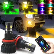 5202 Smart Phone Control LED Fog Light Bulbs RGB For GMC Sierra 1500 2007-2015