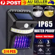 Solar Mosquito Killer Lamp Motion Sensor Light Fly Bug Zapper Outdoor Garden LED