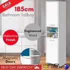 Tall Slim Cabinet Storage Cupboard Shelf Tallboy Bathroom Laundry Kitchen