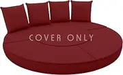Outdoor Daybed Cushion Cover, 66" Replacement Round Bed Cushion Cover,Outdoor Waterproof and Fade-Resistant Sun Bed Out Door Cushions Cover - Patio Round Daybed Cushions Cover, Covers ONLY