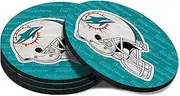 Malogtan Coasters for Drinks，Cup Coasters Set of 4 for Tabletop,Coffee Table，Green White Design Drinking Coaster for Sport Football Fans，Non-Slip Rubber Base - 4 Inches