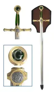 Masonic Free Mason Sword Medieval Templar Knight Freemasonry Ceremonial Green