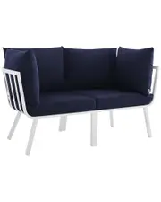 Modway Outdoor Riverside 2 Piece Outdoor Patio Aluminum Sectional Sofa Set