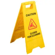 Cleanlink 62cm Two-Sided Safety Floor Sign Closed For Cleaning Signage Yellow