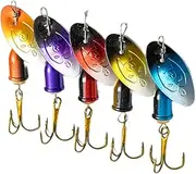 Fishing Lures Spinner Baits,5X Copper Bell Fishing Spinner Jig Lures | Fishing Lures Spoon Lures, 360 Degree Rotation Swimbait Jig Lure for Freshwater Saltwater