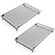 2-Piece Cooling Rack with Collapsible Folding Legs - for Cooking, Roasting, D...