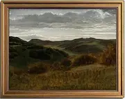 [KBKBART] Gold Framed Vintage Landscape Wall Art Home Decor, Retro Mountain Vintage Painting Prints, Moody Countryside Farmhouse Landscape Wall Decor, Canvas Wall Art for Living Room Decor Bedroom Home