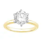 2.00ct Laboratory Grown Diamond Six Claw Solitaire Ring in 18kt Yellow Gold and 18kt White Gold