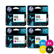HP 915 Ink Cartridge Value Pack (10) - Includes: [4 x Black, 2 x Cyan, Magenta, Yellow]