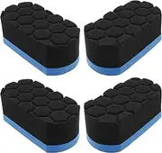 Tire Shine Applicator Pads, 4Pcs Car Detailing Foam Sponge Pads Set,Tire Shine Applicator Pads Perfect for Tire Polish Applicator