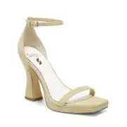 SARTO by Franco Sarto Womens 8 Dolores Ankle Strap Leather Sandal in Sand NEW
