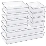 Drawer Organizer, 10 Pack Large Clear Plastic Drawer Organizers Set, 3 10PACK