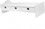 Angoily Computer Monitor Riser with Drawer Desk Stand for Laptop Monitor Ergonomic Heightening Base to Reduce Strain Stylish Finish for Office Organization