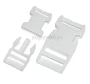 White 38mm Side Quick Release Buckle Clip Cord Strap Ribbon Webbing Backpack Bag