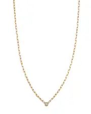 Bloomingdale's Fine Collection Diamond Solitaire Paperclip Necklace in 14K Yellow Gold, 0.15 tcw