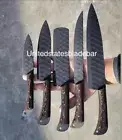 CUSTOM HANDMADE FORGED DAMASCUS STEEL CHEF KNIFE SET KITCHEN KNIVES Razor Sharp