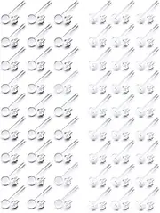 [Heienngy] 54 Pcs of Clear Plastic Earrings Round and Flat Earrings Studs 20G Invisible Studs Piercing Jewelry for Men and Women Silicone Rubber Backs