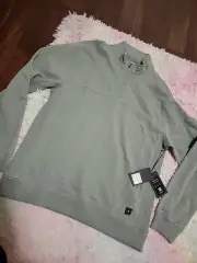 Linksoul Large Anchor Grey 1/4 Zip Long Sleeve Sweater Pullover Cotton Golf