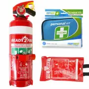 Fire Emergency Kit 1kg ABE Fire Extinguisher Fire Blanket 1x1m First Aid Kit