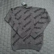 Boo-Hoo Man Sweater Official Crewneck Oversize Knitted Jumper Size M NwT Grey